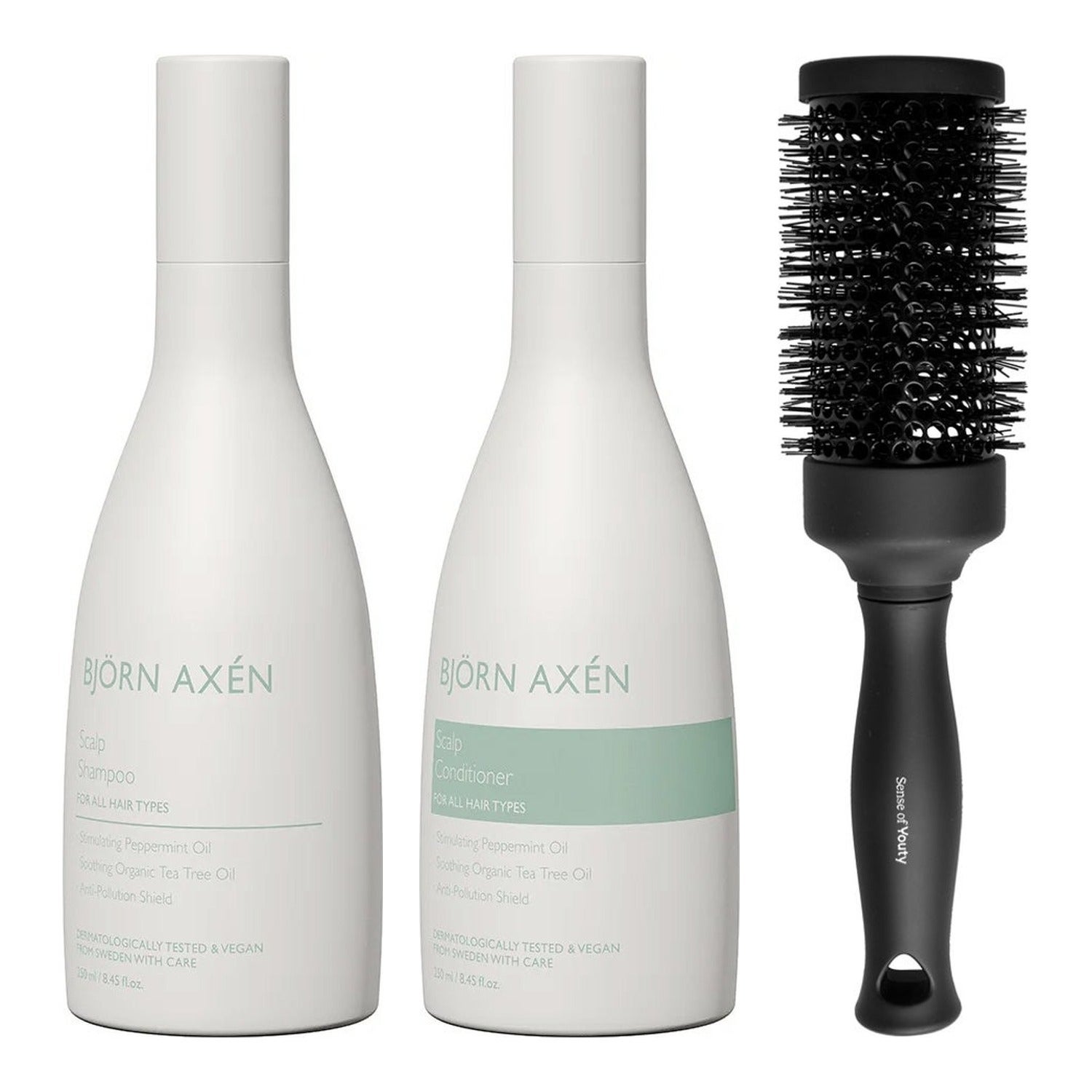 Björn Axén Scalp Care & Styling Essentials Shampoo 250 Ml, Conditioner 250 ml & Blowout Brush