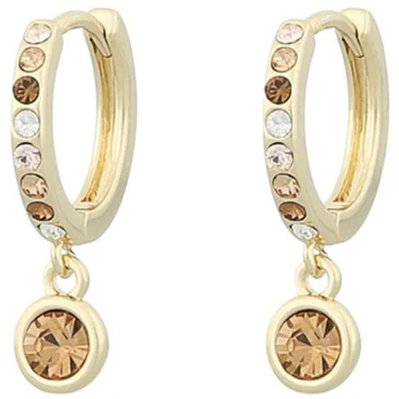 Nine small ring pendant ear gold/mix champagne