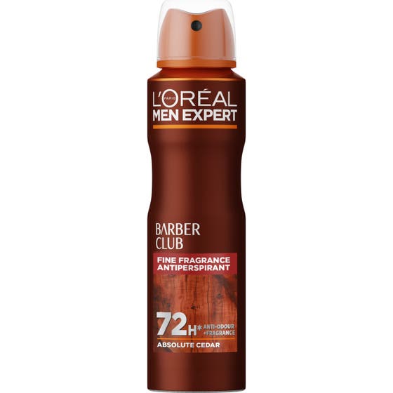 L'Oréal Men Expert Barber Club Deodorant Body Spray 150 ml mod lugt i brun sprayflaske med træmønster