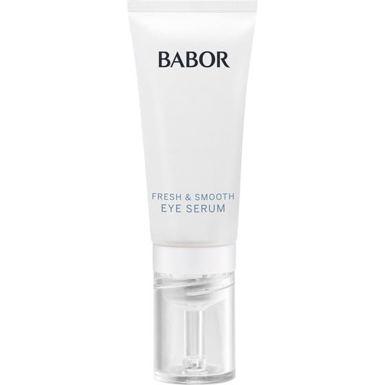 Babor Fresh & Smooth Eye Serum 15 ml fuktighetsgivende øyeserum i hvit tube med gjennomsiktig applikator