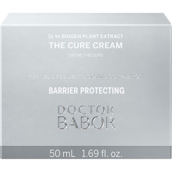 Babor Doctor Babor The Cure Cream 50 ml reparerende ansiktskrem i sølvfarget krukke med Improved Formulation.