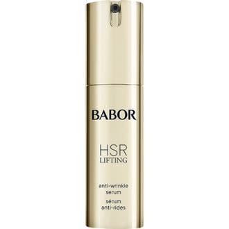 Babor HSR Lifting Anti-wrinkle Serum opstrammende ansigtsserum i en elegant metallisk guldflaske med pumpe