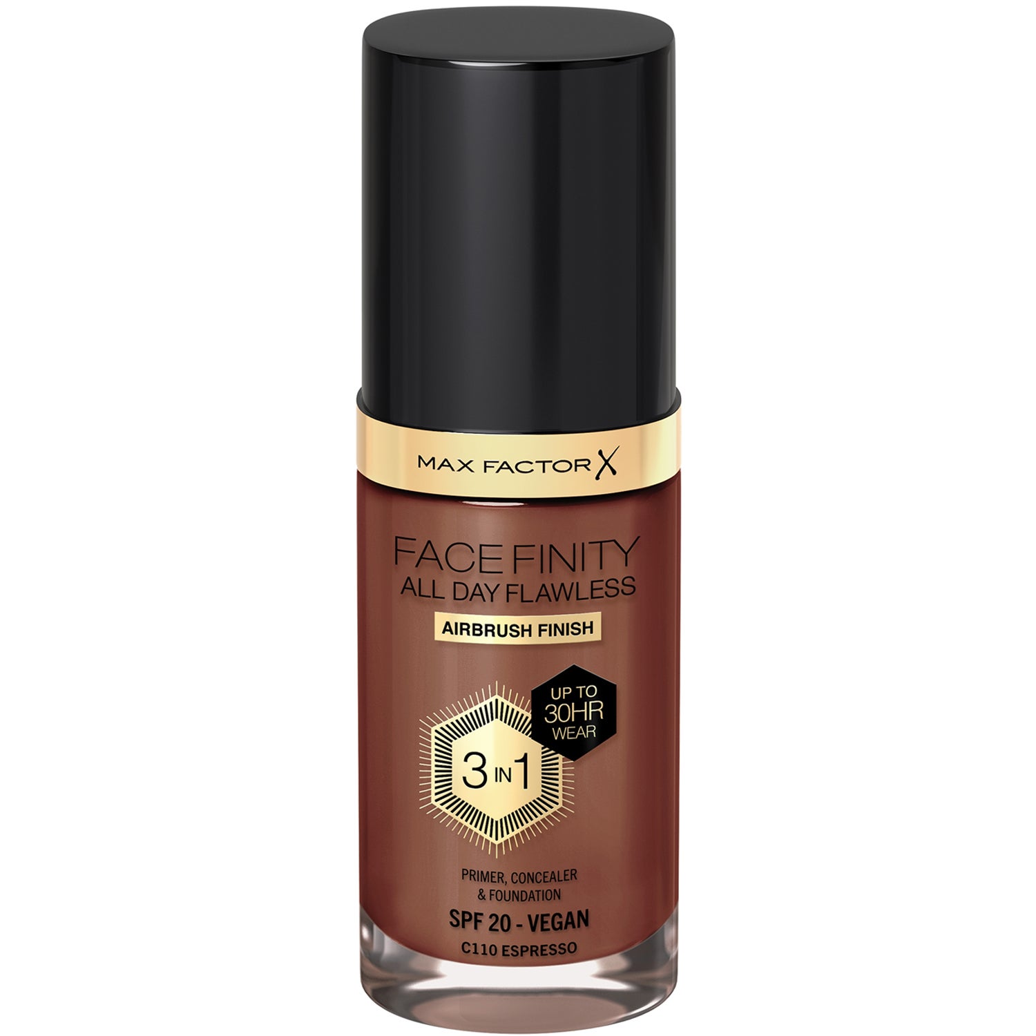 Max Factor Facefinity Hela Dagen Perfekt 3 i 1 Foundations #c110-espresso foundation & concealer dam – bild 2