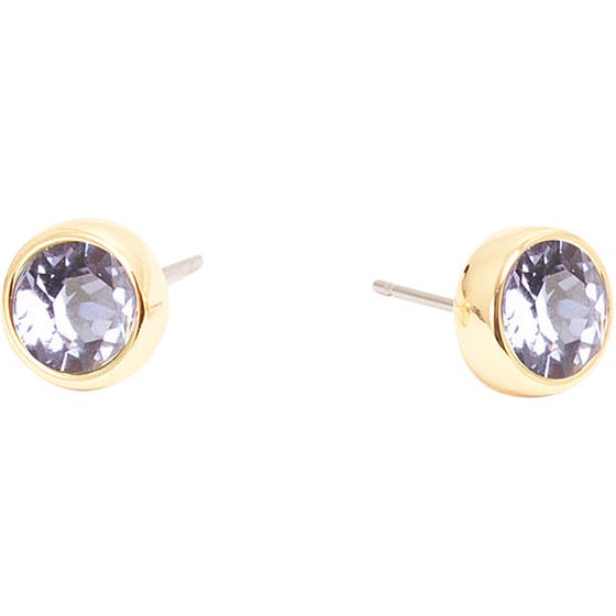 Swarovski Basic Stud Gold Tanzanite