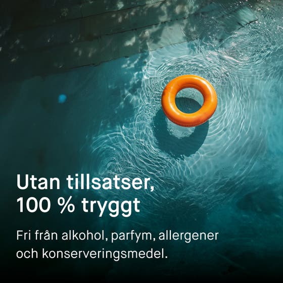 EVY Technology Daily UV Face 75 ml vannfast solkrem viser en kvinne i vannet med teksten Water resistant.
