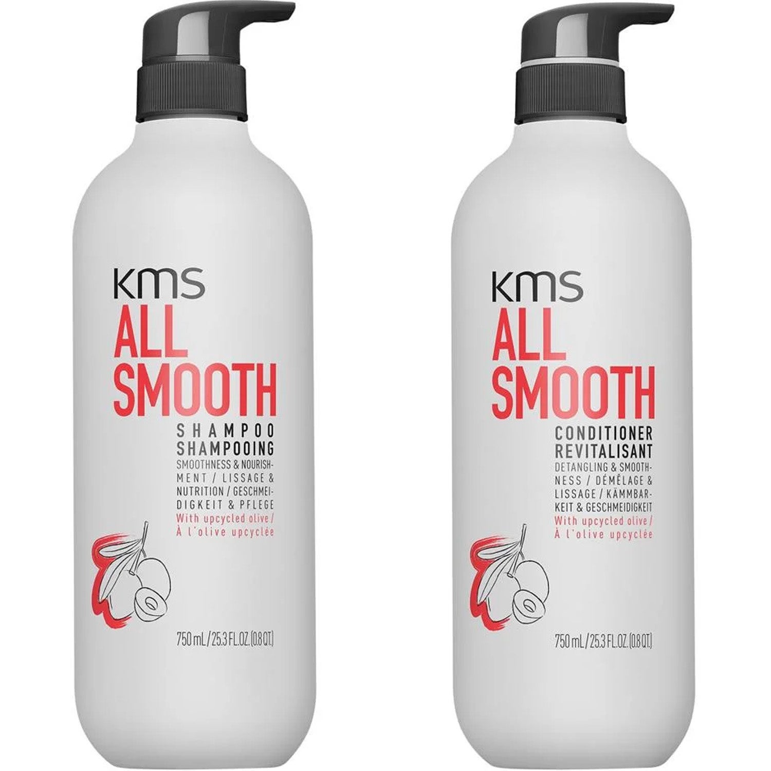 KMS AllSmooth Duo Shampoo 750 ml + Conditioner 750 ml - 1500 ml