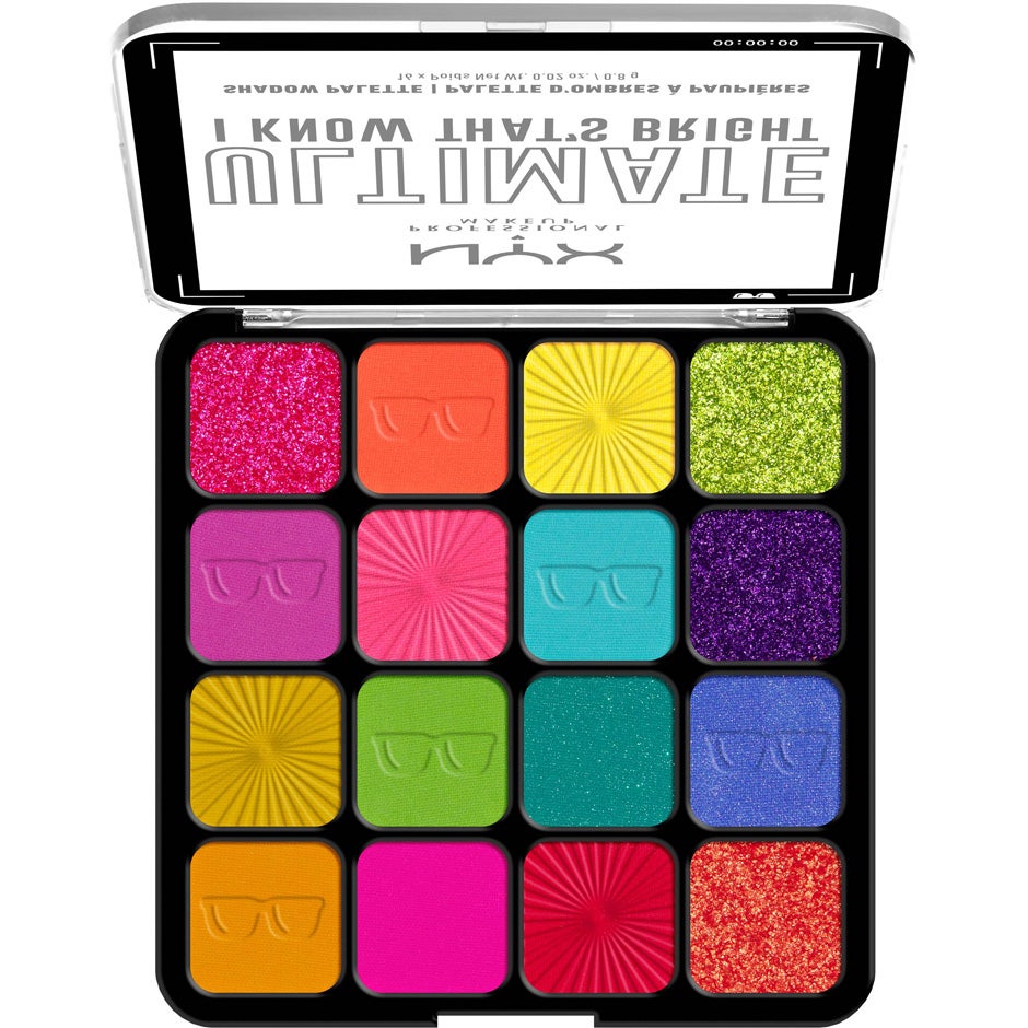 NYX Professional Makeup Ultimate Shadow Palette 16-Pan I Know Thats Bright 04W billede