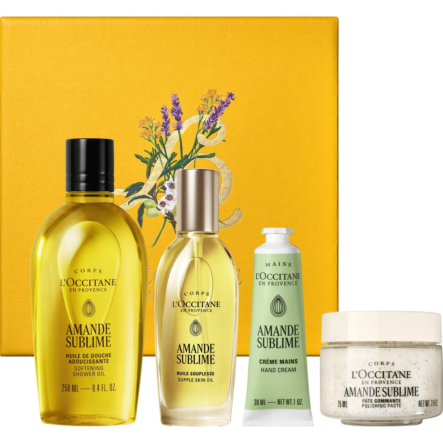 L’Occitane en Provence Almond (Amande) Body Set 250ml, 100ml, 75ml, 30ml – 4 pcs