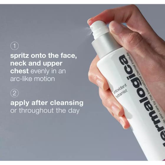 Dermalogica AGE smart Antioxidant Hydramist 150 ml ansiktsspray i hvit flaske med sølvdetaljer som beskytter huden.