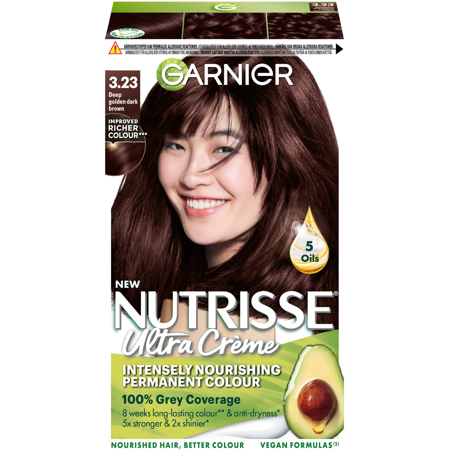 Garnier Nutrisse Cream 3.23 Deep Golden Dark Brown - 1 pcs