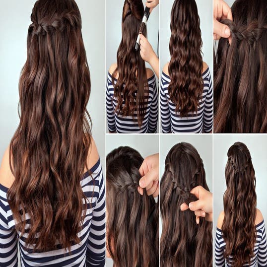 Steg för steg: romantiska lockar med inbakad fläta
