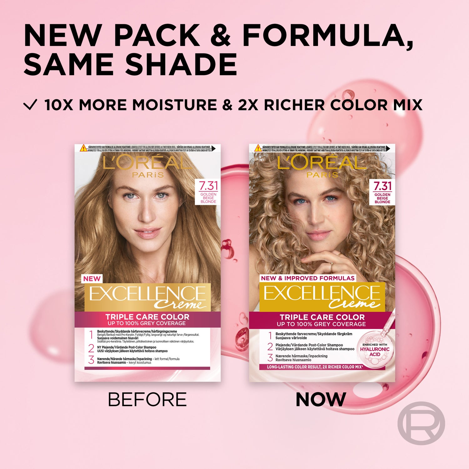 L'Oréal Paris Excellence Crème Golden Beige Blonde 7.31 | Nordicfeel, image size:1500x1500