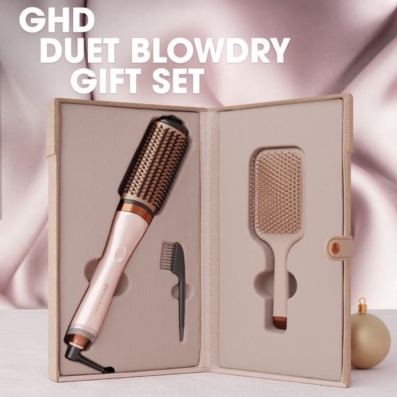 Duet Blowdry 2-in-1 Hair Dryer Brush - Festive Gift Set In Cashmere Beige