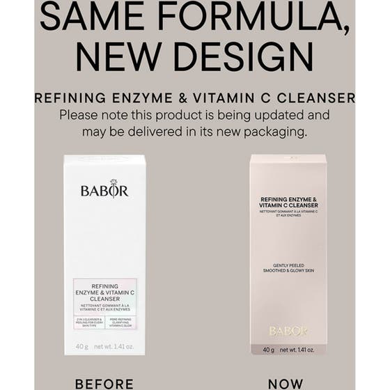 Babor Refining Enzyme & Vitamin C Cleanser 40 g ansigtsrens med citrusfrugt og frø i lifestyle-miljø