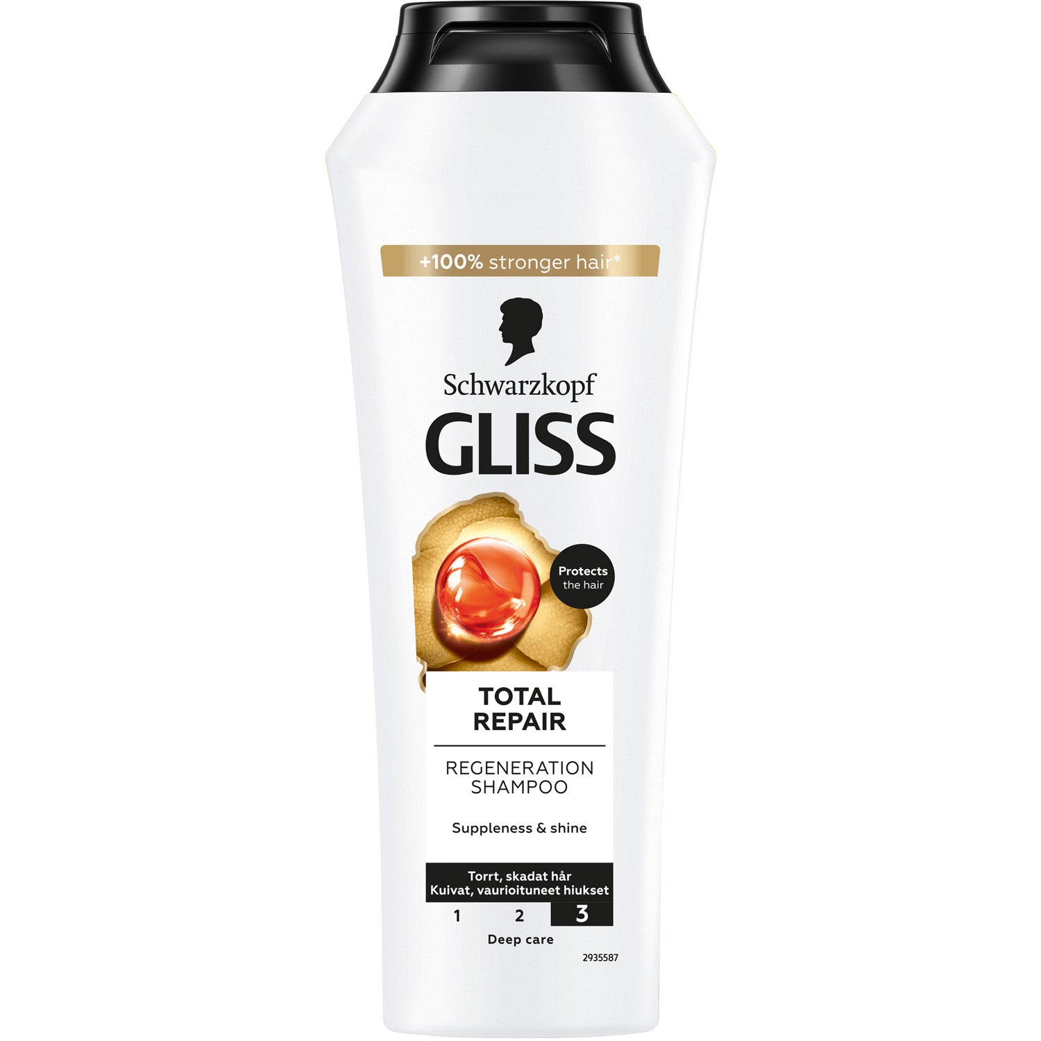 Schwarzkopf Gliss Regeneration Shampoo Total Repair for Dry Hair & Damaged Hair - 250 ml billede