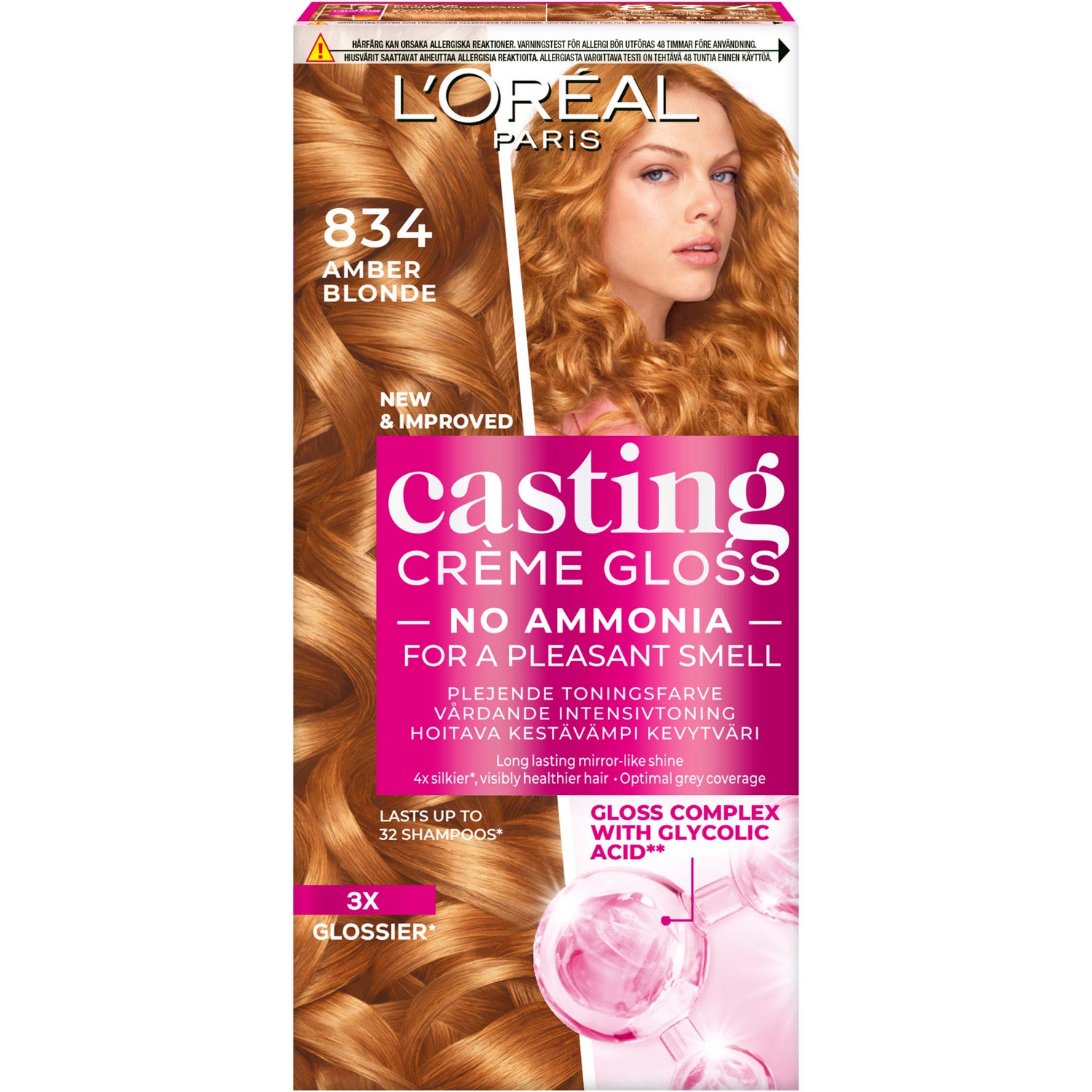 LOréal Paris Casting Creme Gloss 834 Amber Blonde 1 pcs schampo & balsam dam