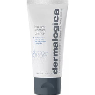 Dermalogica Intensive Moisture Balance fuktighetskrem i hvit tube med grått lokk som gir næring og styrker huden.
