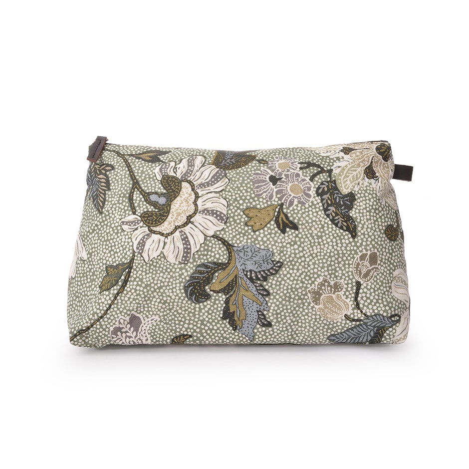 Ceannis Cosmetic Large Flower Linen Soft Green 34x20.5x9 cm