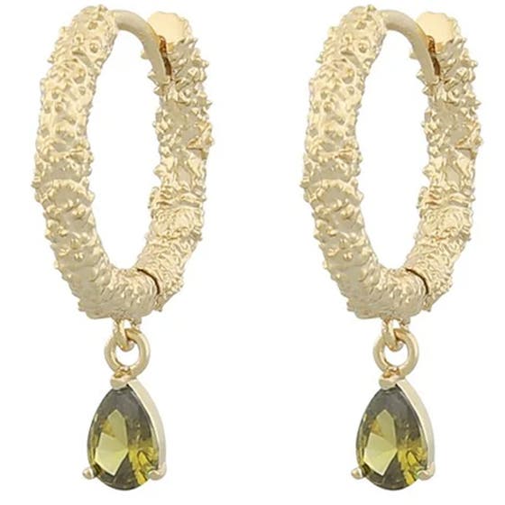 London ring pendant ear gold/olive