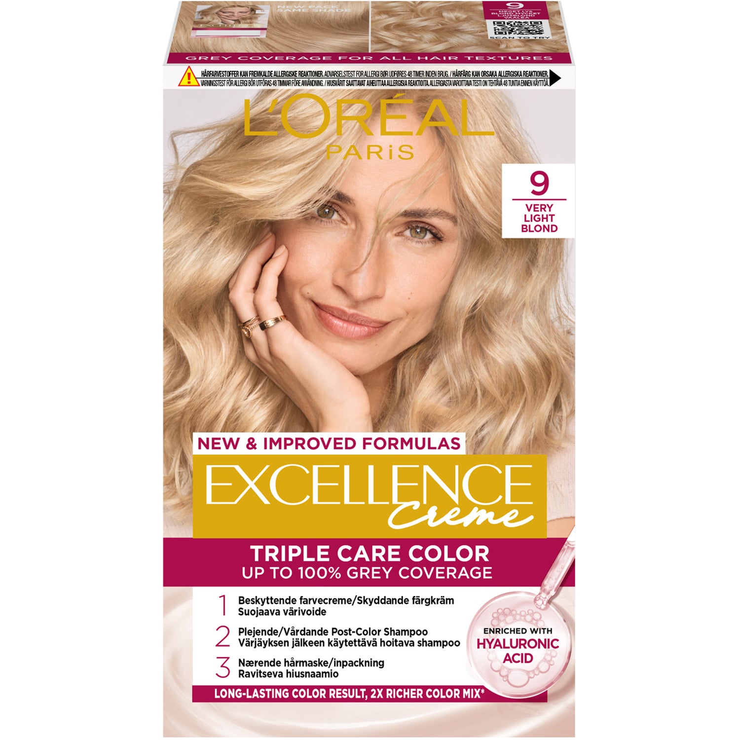 L'Oréal Paris Excellence Crème 9 Mycket Ljusblond 1 pcs billede