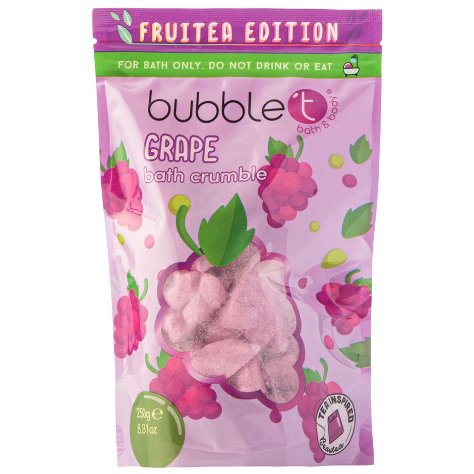 Produktfoto för BubbleT Fruitea Grape Bath Crumble 250 g