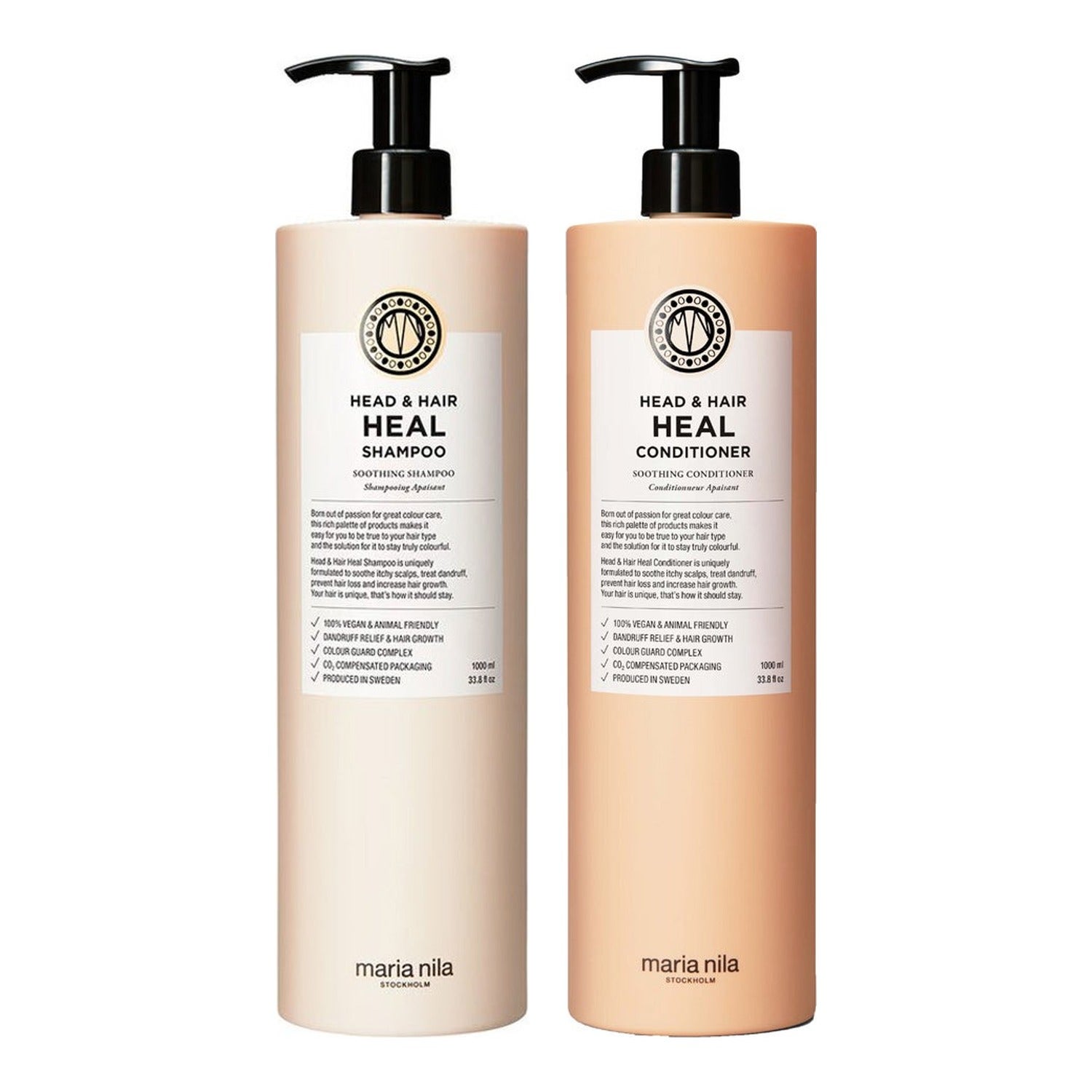 Maria Nila Head & Hair Heal Set Shampoo 1000ml, Conditioner 1000ml - 2000 ml