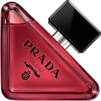 Prada Paradoxe Radical Essence 90 ml gourmand parfym dam i triangulär glasflaska med rosa vätska och svart kork