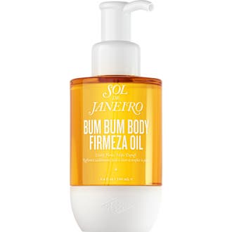 Sol de Janeiro Bum Bum Body Firmeza Oil 100 ml oppstrammende kroppsolje i gul flaske med hvit pumpe