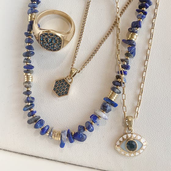 Colorama Necklace Eye Gold Blue