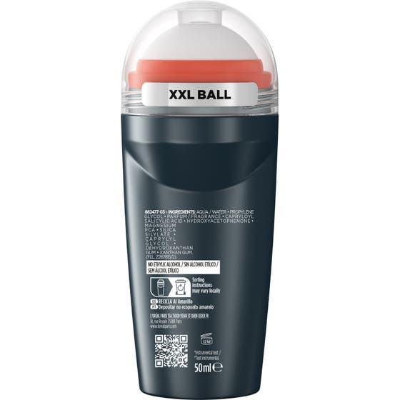 L'Oréal Paris Men Expert Magnesium Defence 50 ml herrdeodorant gir 48H beskyttelse med XXL ball og oransje detaljer