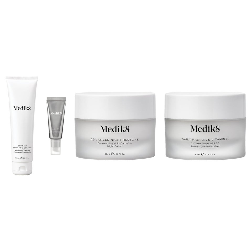 Radiant Skin Essentials Set Cleanse 150ml, Retinal Serum 30ml, Night Cream 50ml, Vitamin C