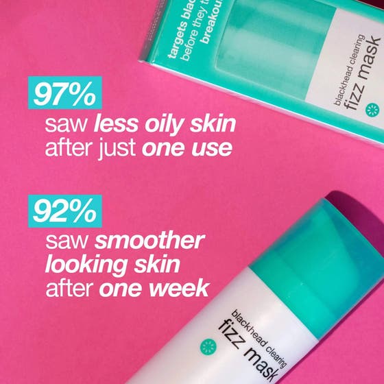 Dermalogica Clear Start Blackhead Clearing Fizz Mask ansigtsmaske mod urenheder på pink baggrund