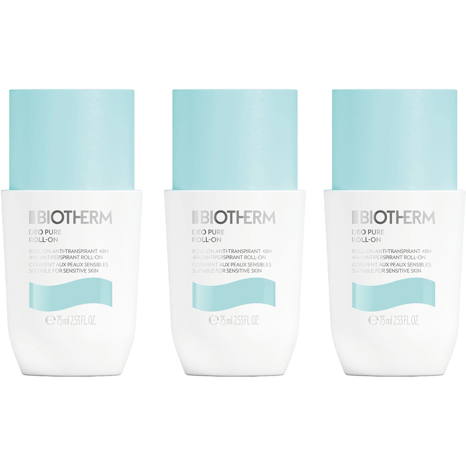 Biotherm Deo Pure Roll-On 3 x 75 ml - 225 ml