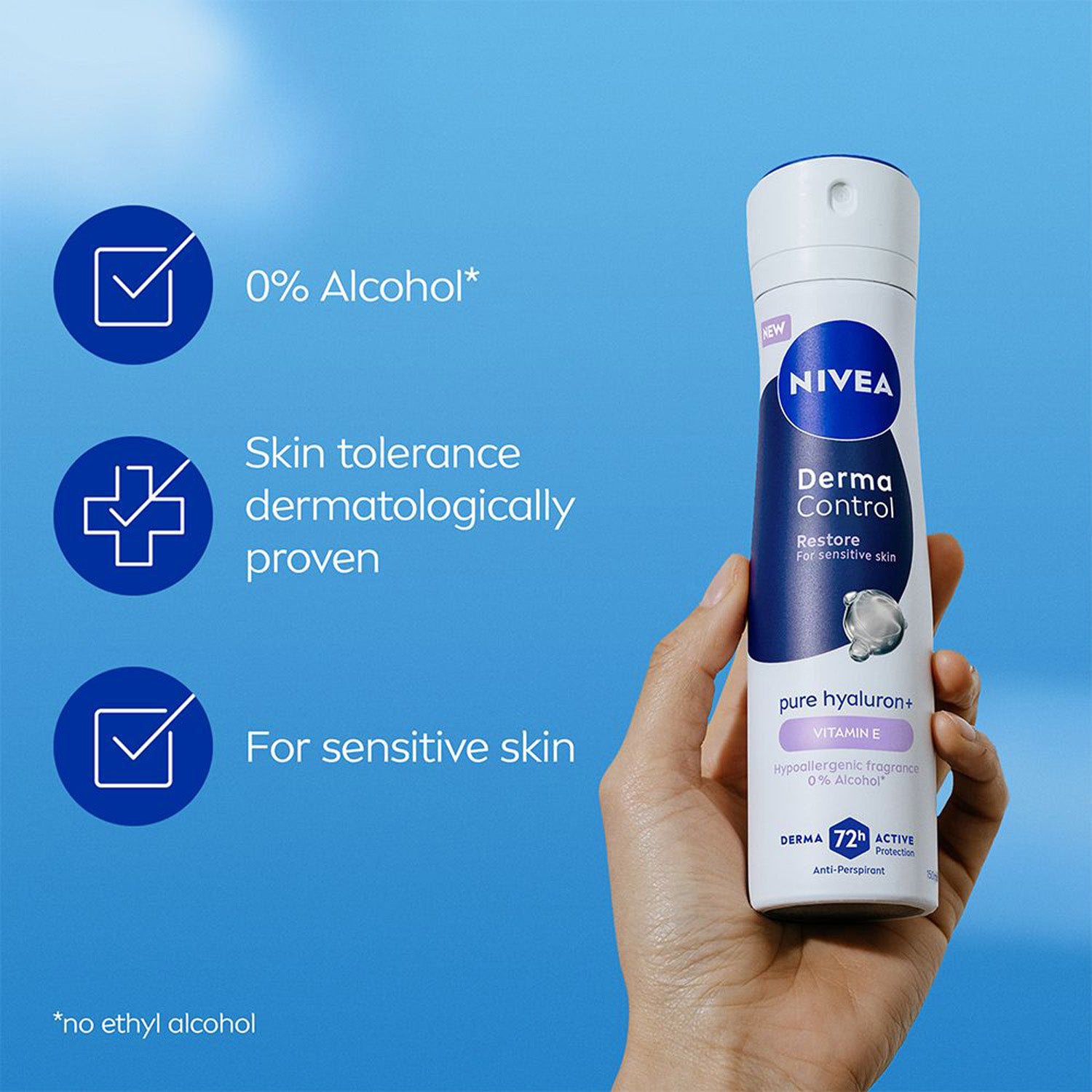 NIVEA Antiperspirant Deo Spray Derma Control Restore Sensitive 150 ml ...