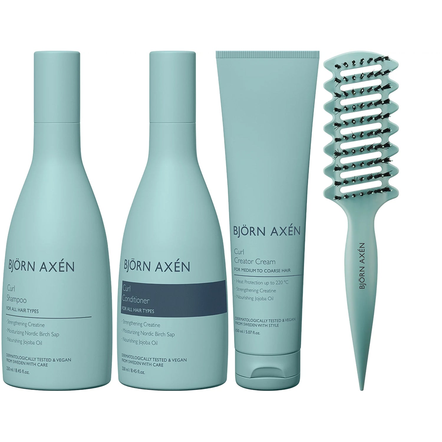 Björn Axén Curl Complete Set Shampoo + Conditioner + Creator Cream + Brush