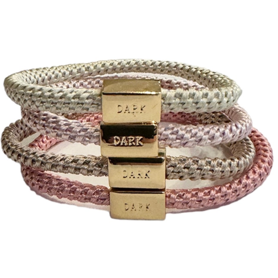 Dark Fat Hair Ties Thin 4 Pk Combo Rose Mix håraccessoarer dam