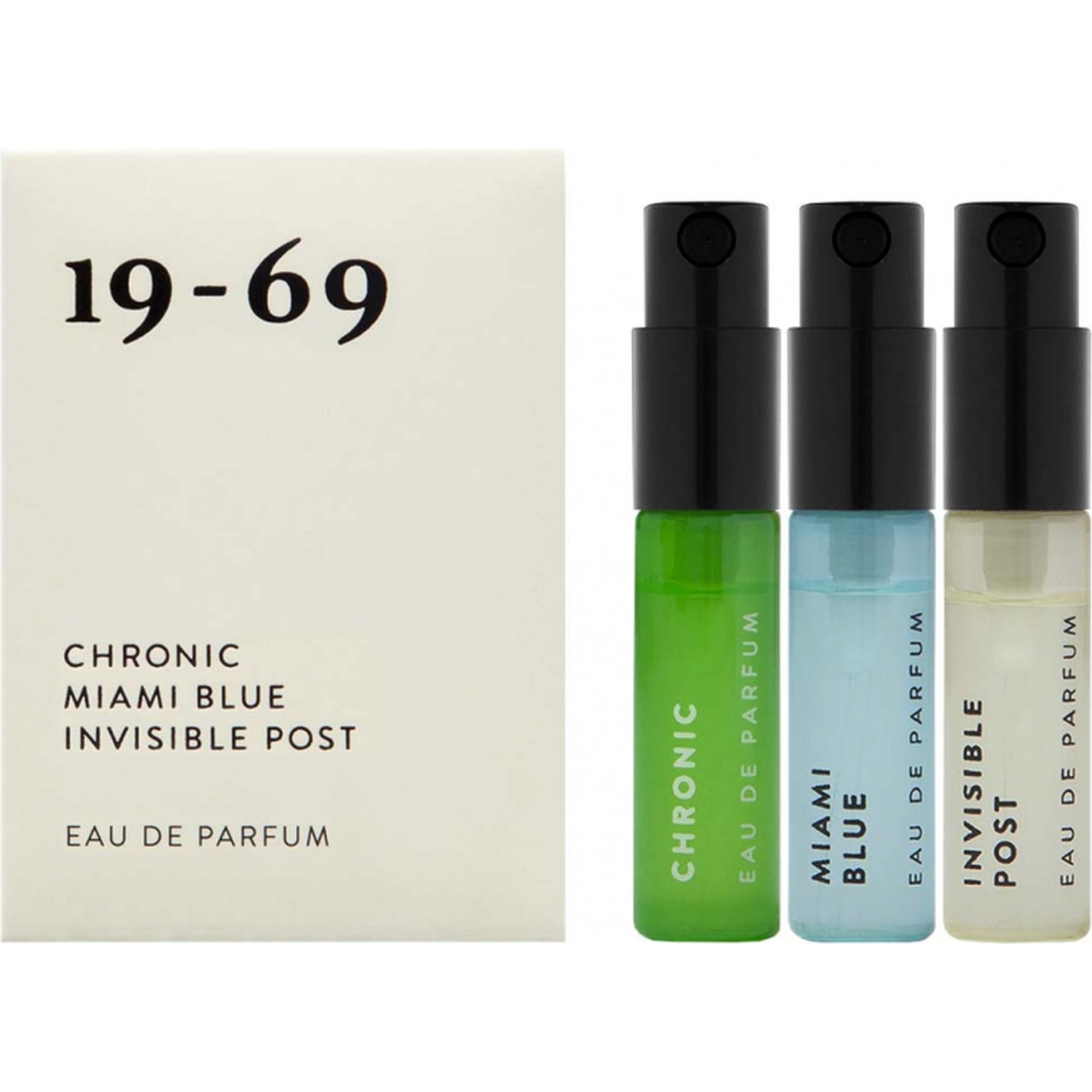 19-69 The Collection Three Eau De Parfum (3 References) Miami Blue, Invisible Post, Chronic - 3 x 2,5 ml