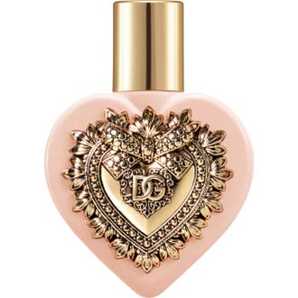 Dolce & Gabbana My Devotion Intense Eau de Parfum 20 ml parfym i hjärtformad ljusrosa flaska med guldigt hjärtemblem