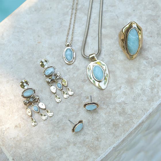 Bohemian Stone Post Earring Gold