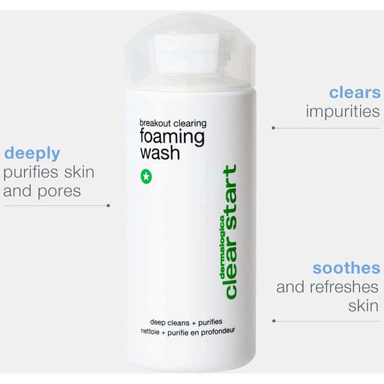 Dermalogica Clear Start Foaming Wash djuprengörande hudvård i vit flaska som renar porer och avlägsnar orenheter