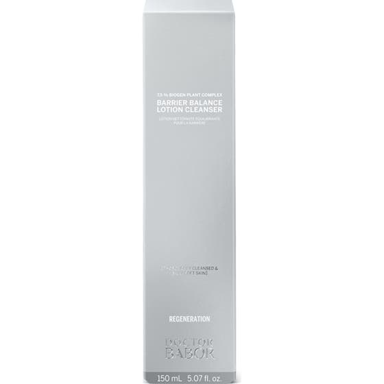 Babor DOC Barrier Balance Lotion Cleanser 150 ml puhdistusemulsio hopeisessa ulkopakkauksessa.