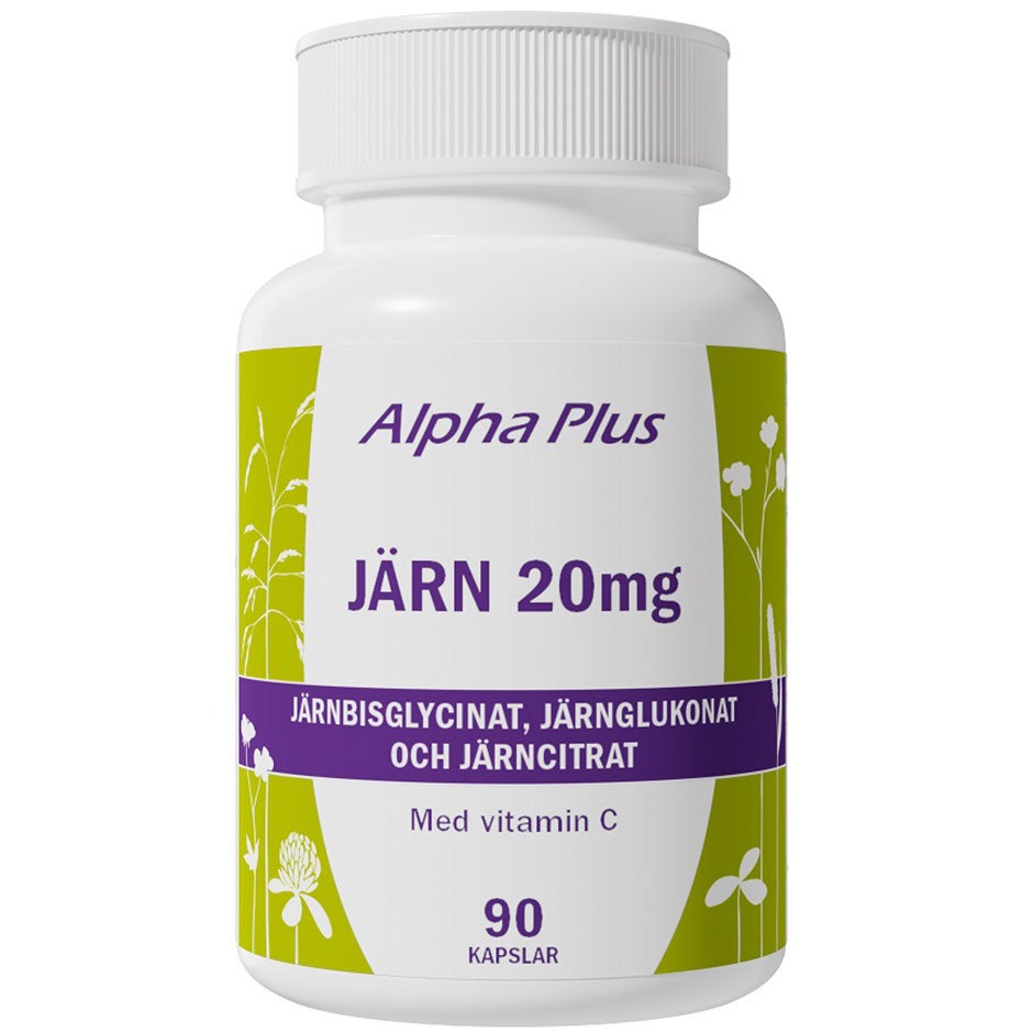 Alpha Plus Järn 20mg 90 kapslar