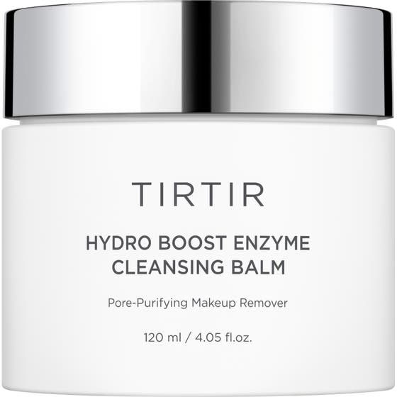 TIRTIR Hydro Boost Enzyme Cleansing Balm 120 ml syväpuhdistava puhdistusvoide valkoisessa purkissa hopeisella kannella.