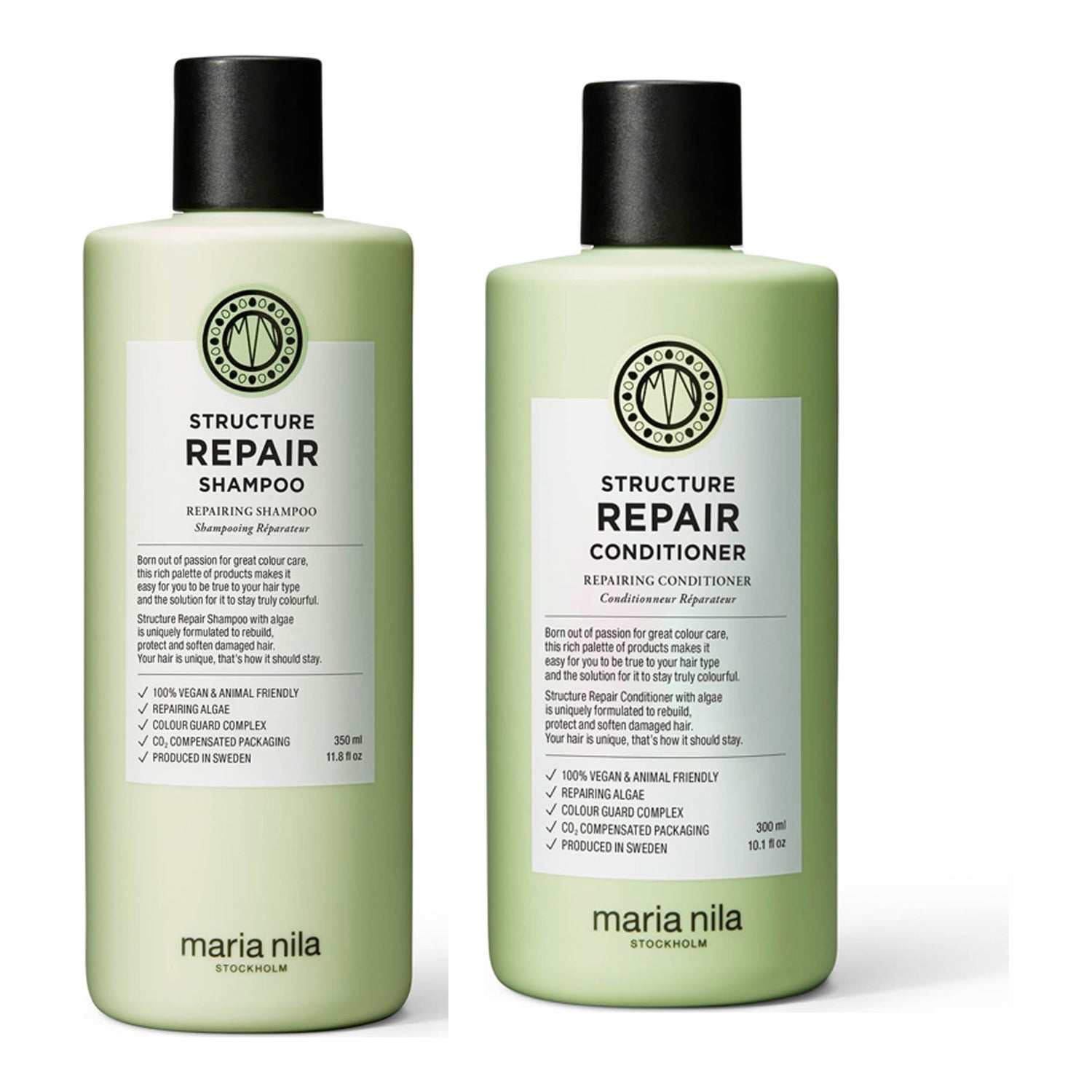 Maria Nila Structure Repair Set Shampoo 350ml, Conditioner 300ml - 650 ml