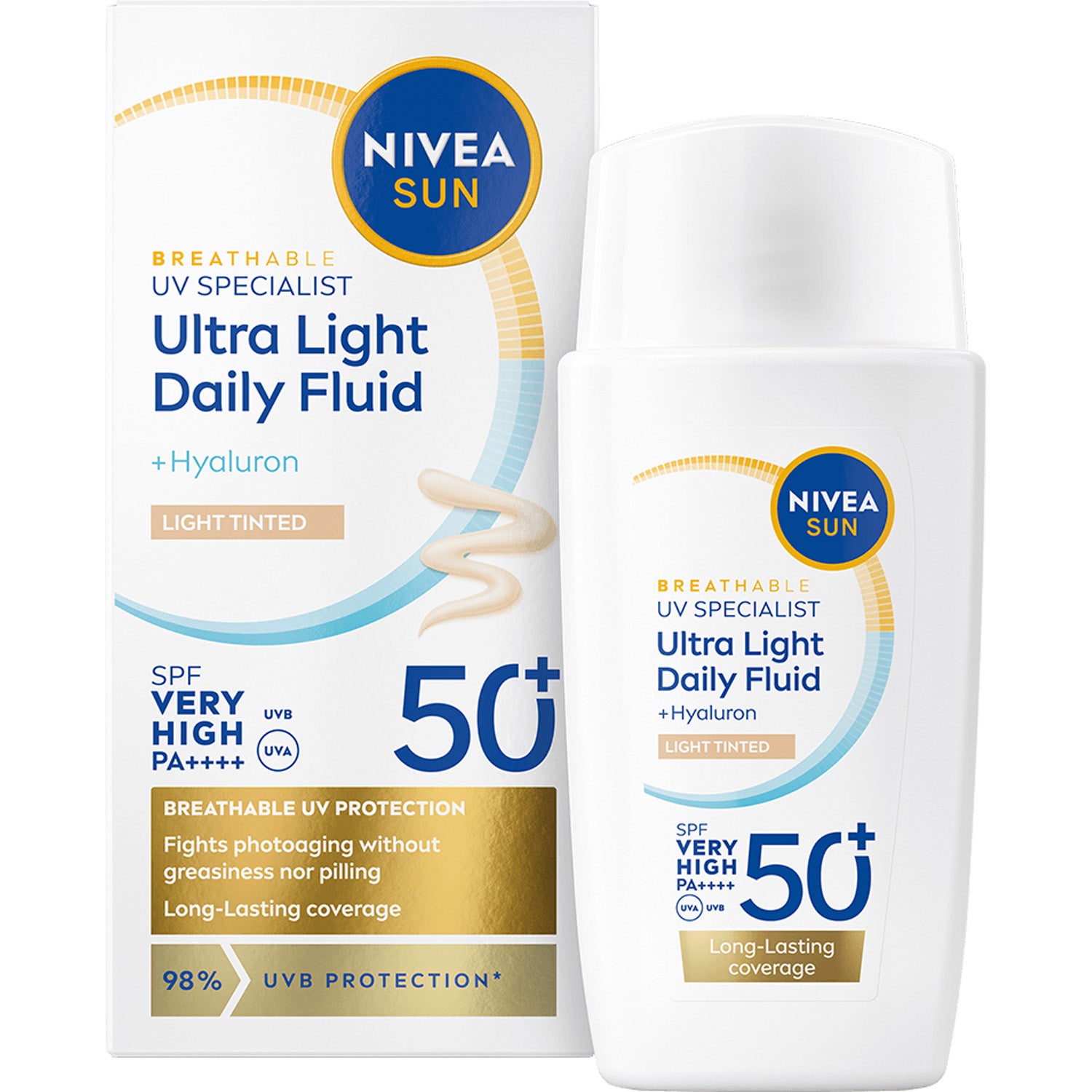 NIVEA UV Face Ultra Fluid Light Tinted SPF50+ 40 ml billede