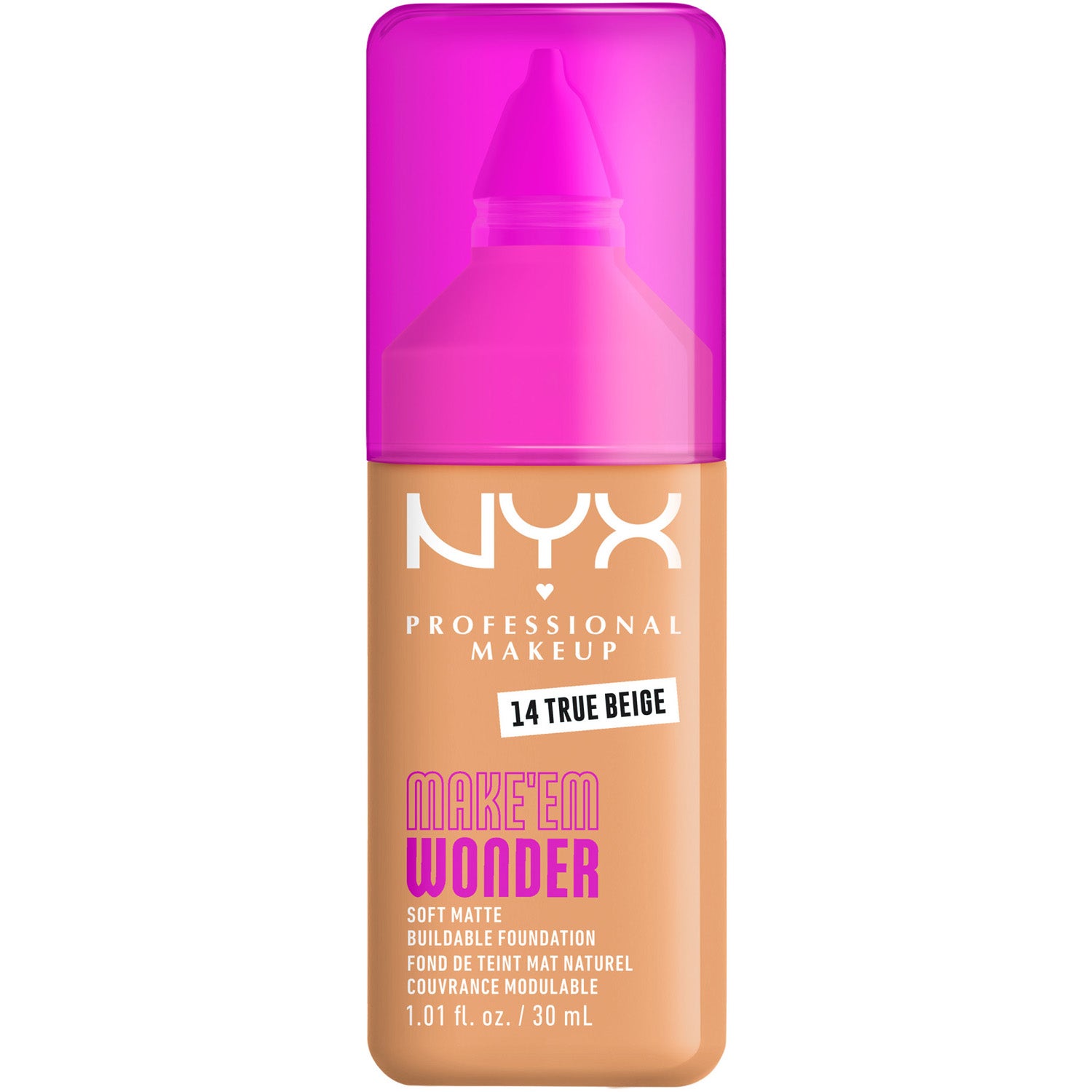 NYX Make'em Wonder Foundation #14-True Beige foundation & concealer dam – bild 8