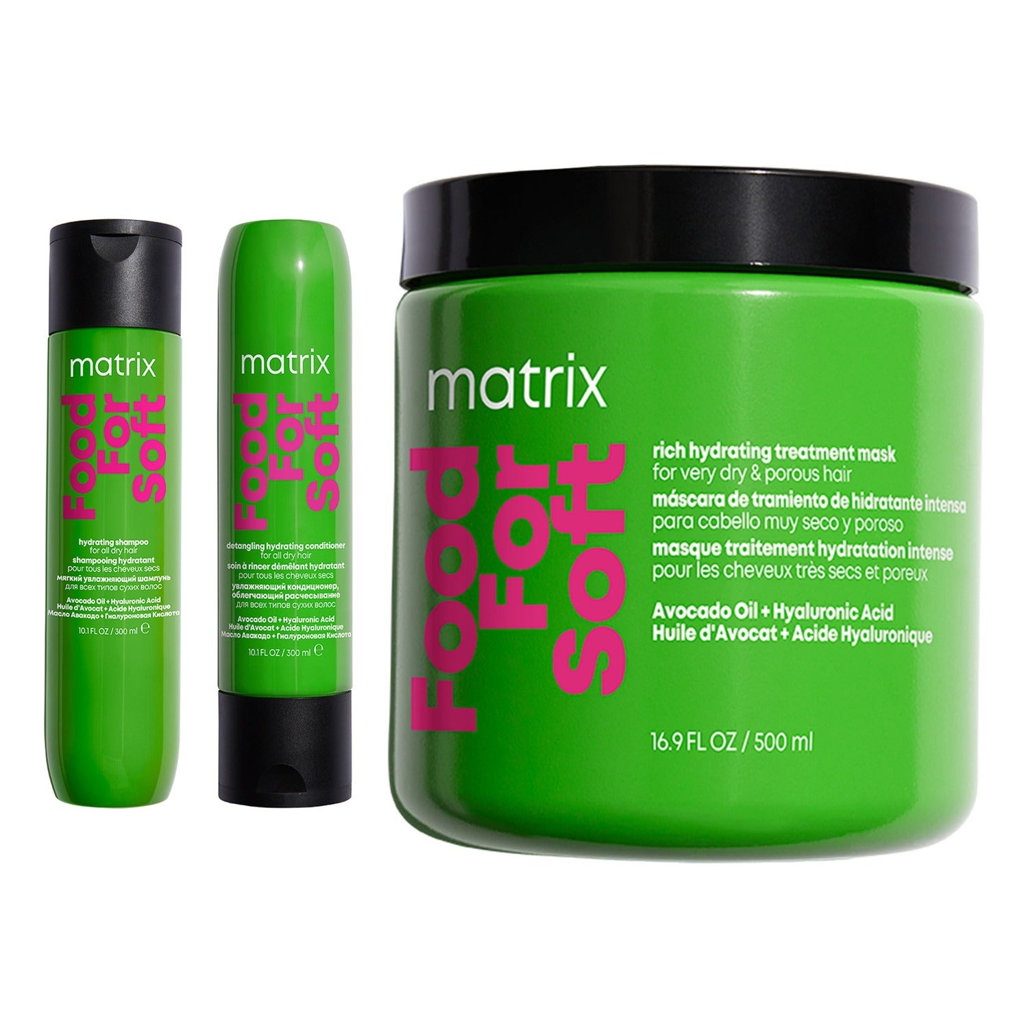 Matrix Soft Hair Hydration Ritual Shampoo 300 Ml, Conditioner 300 ml & Mask 500 ml - 1100 ml