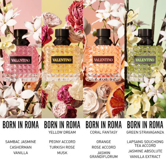 Valentino Born in Roma Donna Green Stravaganza 30 ml dameparfyme vist ved siden av andre varianter i serien
