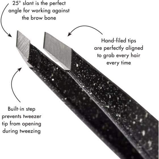 Slant Tweezer Sparkling Black Anniversary