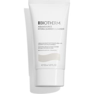 Biotherm Aquasource Hydra Barrier Cleanser 150ml beroligende rens med ceramider til følsom hud i hvid tube